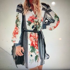 Floral button down dress